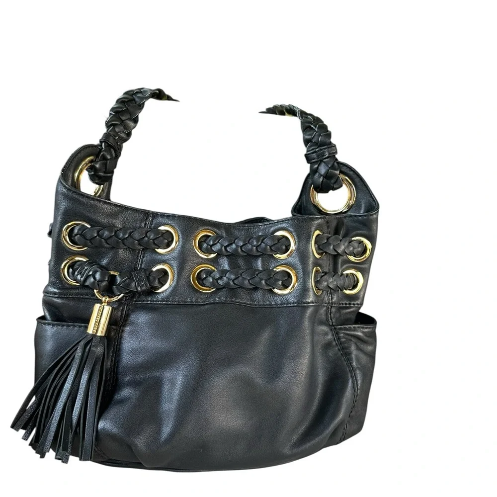 Michael Kors Black Shoulder Bag with Gold Details - Picture 1 of 9